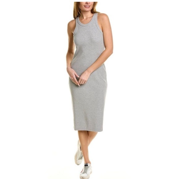 Mother Dress The Chin Ups Midi Tank Ribbed in Move It Grey - Picture 1 of 8